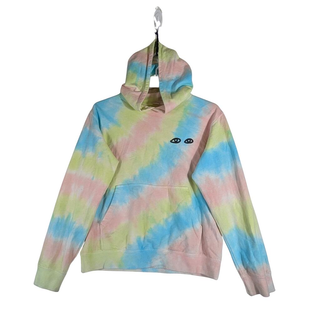 Clare V.  Pastel Tie-Dye Print Crew Neck Hoodie Sweatshirt Women’s Size L USED